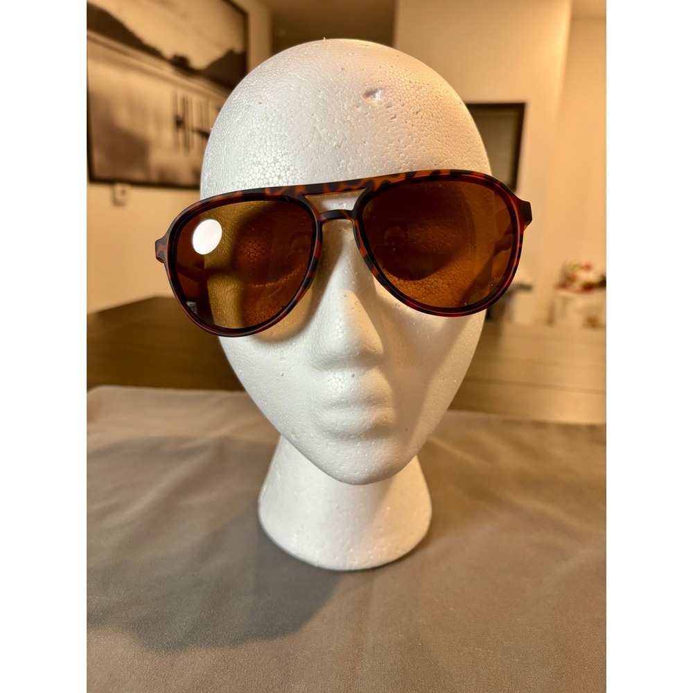Tortoise Shell Aviator Sunglasses Brown Lens Retro Double Bridge 2538 C5